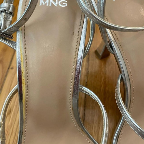 Mango silver heels like new, size 38, sandals
