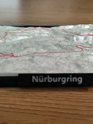 Nürburgring τρισδιάστατη εκτύπωση καινούργια, ανάγλυφο διαδρομής 18x14 εκ.