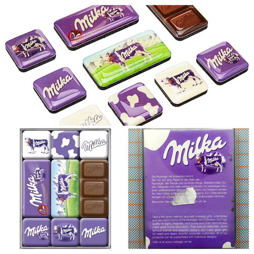 Milka fridge magnets like new set of 9 pieces