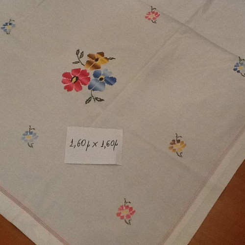 Woven Cretan Tablecloth 1.60m x 1.60m like new