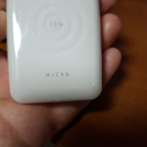Creative Zen Micro used, white, battery needs replacement
