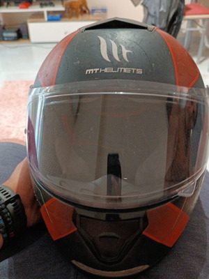 MT Trace helmet used with some paint wear
