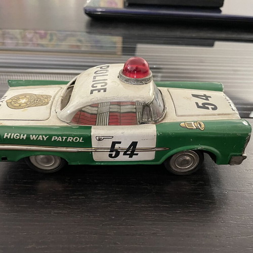 Police Car vintage tin toy Japanese used