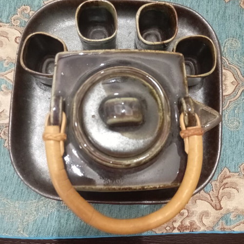 Japanese Nanban style bamboo teapot ceramic like new