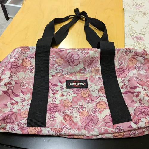 Eastpak floral backpack used, white and pink