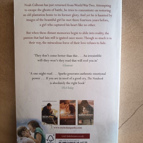 The Notebook by Nicholas Sparks like new, English edition