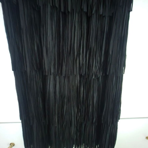 Elastic skirt with fringes new, black, size M