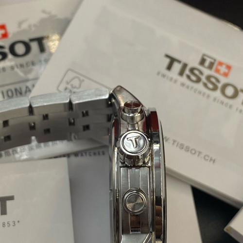 Tissot PRC 200 stainless steel chronograph watch like new, blue dial