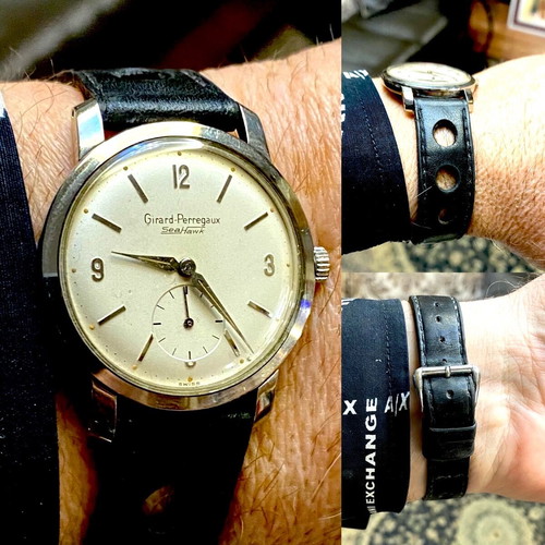 Girard Perregaux Seahawk mechanical 1950s watch used 34mm