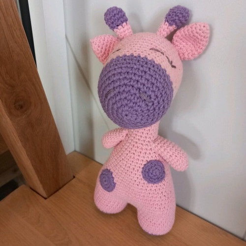 Crocheted giraffe doll 25 cm new