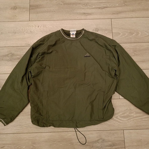 Adidas Vintage Crewneck Windbreaker used, military green