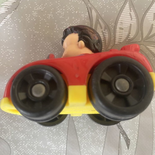 Fisher-Price Little People Wheelies Superman toy car used, red racing