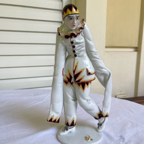 Pierrot figurine used Art Deco Rosenthal porcelain 1926