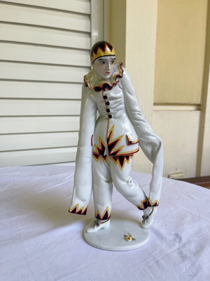 Pierrot figurine used Art Deco Rosenthal porcelain 1926