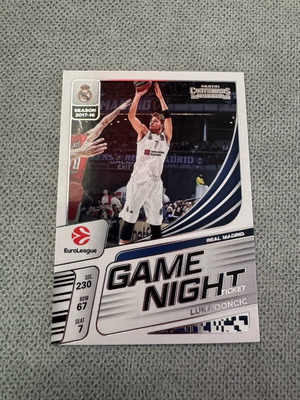 Luka Doncic Game Night Ticket new 2017-2018 Panini EuroLeague Contenders