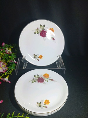 Vintage Alfred Meakin England dessert plate set, 6 pieces