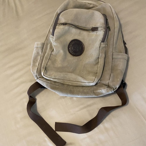 Backpack like new, khaki-olive color, stonewashed style