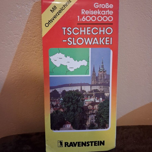 Road Map Czechoslovakia early 1990s like new, unused