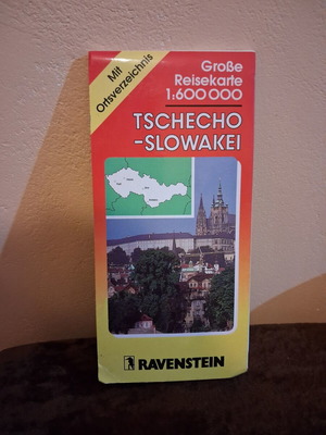 Road Map Czechoslovakia early 1990s like new, unused