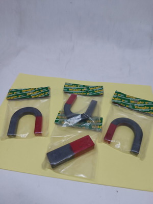 Children's magnets set of 4, new, school use with positive and negative poles