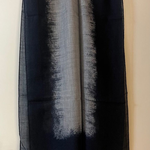 Azzaro scarf new gray and blue, 100% virgin wool