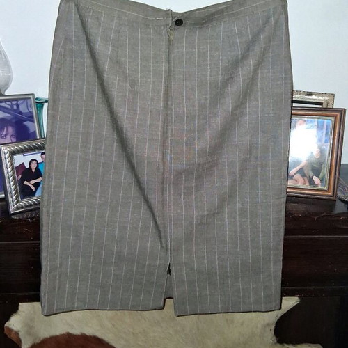 Linen skirt like new, gray and beige, size XXL