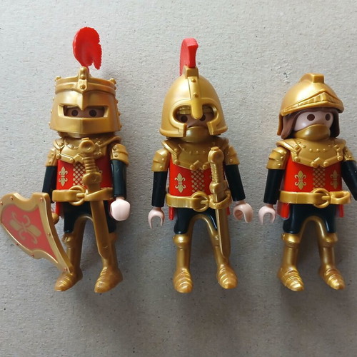 Φιγούρες ιπποτών Playmobil μεταχειρισμένες, σετ 3 τεμαχίων