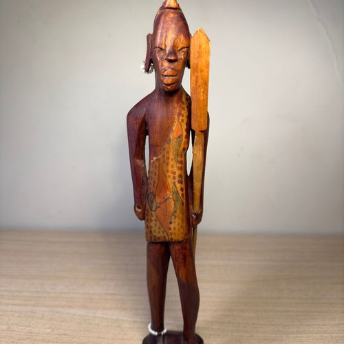 Handmade Maasai couple used, vintage art figures from Kenya 30 cm