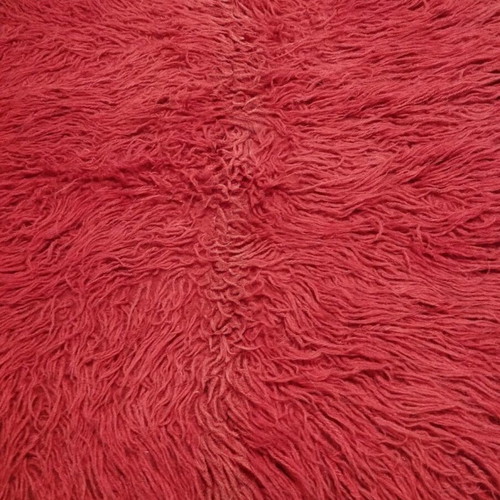 Wool Flokati Rug like new, red rose color 2.60×0.80 m