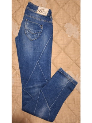 Bershka jeans used, slim fit, blue, size 36