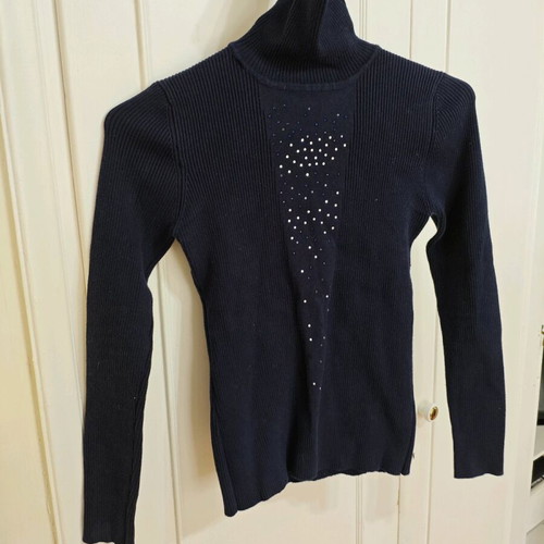 y2k Turtle-neck sweater with strass