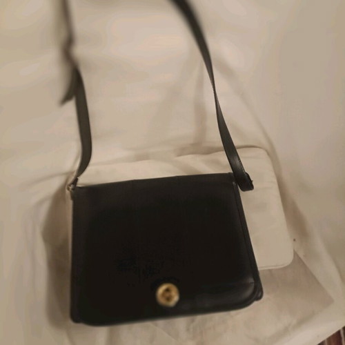Leather shoulder bag Greek made new dark blue