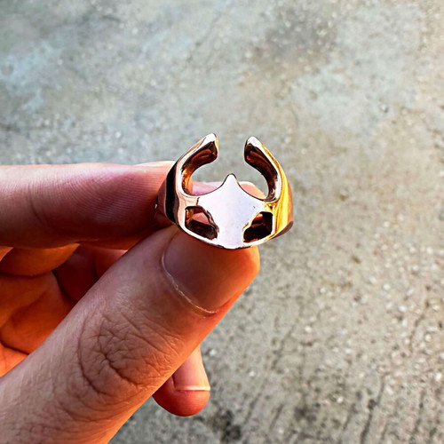 Zodiac Series Taurus Ring Size 56 EU Copper Polished