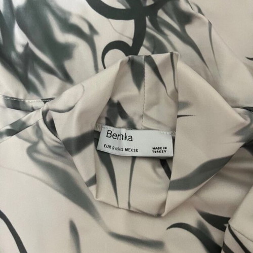 Bershka turtleneck blouse with open back new, white, size S