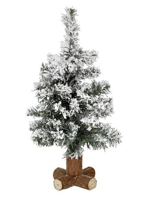 Christmas tabletop decorative tree new, 40cm, snow-covered with wooden base