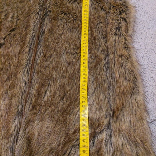Synthetic sleeveless fur vest new, size Large, beige brown