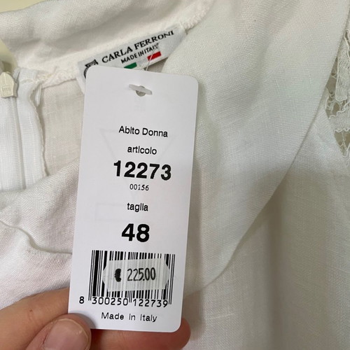 White linen dress new, Italian size 48 (2XL)