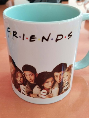 Friends Mug new, white with colored handle and interior
