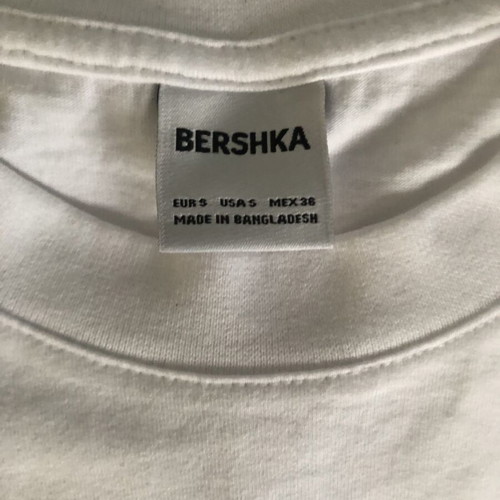 Bershka men's white crop T-shirt size M new