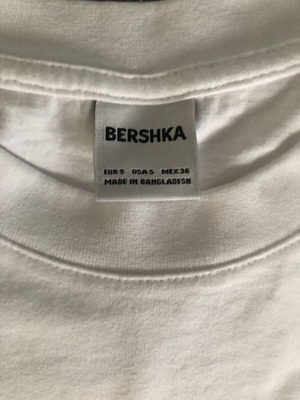 Bershka men's white crop T-shirt size M new