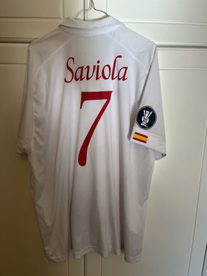 Sevilla Saviola Home Shirt UEFA Cup patch size XL like new