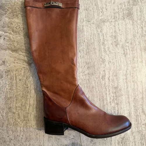 Leather boots, size 38, brown, Italian, Gianna Kazakou