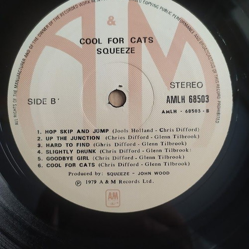 Squeeze Cool For Cats LP vinyl 33 rpm 1979 like new
