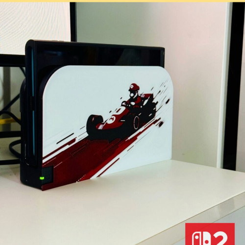 Nintendo Switch 2 Dock cover faceplate with 3D Mario Kart design