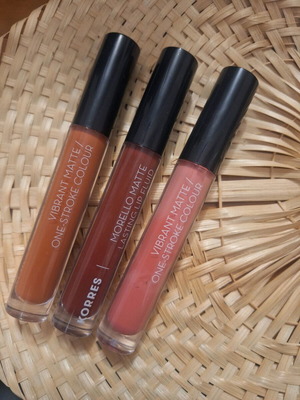 Korres matte lipstick, 3 new in different shades