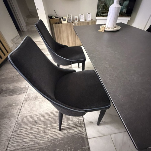 Dining table made of granite and glass new