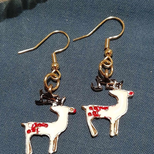 Reindeer Earrings No2 in Steel new