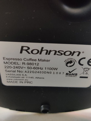 Καφετιέρα espresso Rohnson R-98012 σαν καινούργιο