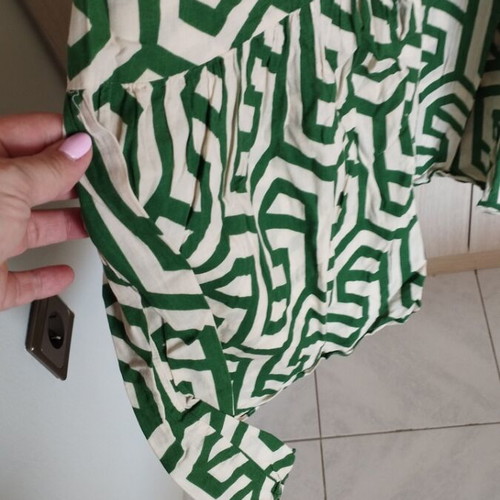 Zara spring dress used, beige and green, size M-L