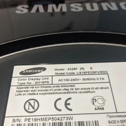 Samsung SyncMaster 932BF 19" LCD monitor used, 1280x1024 resolution